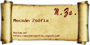 Mecsán Zsófia névjegykártya