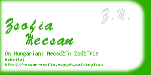 zsofia mecsan business card